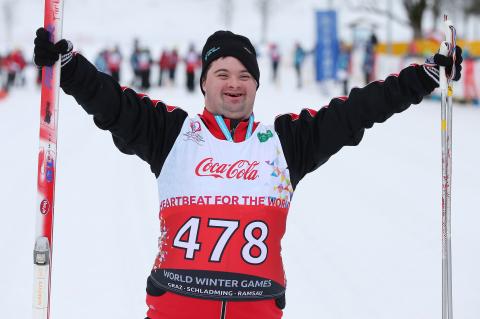 Athlet der Special Olympics Welt-Winterspiele