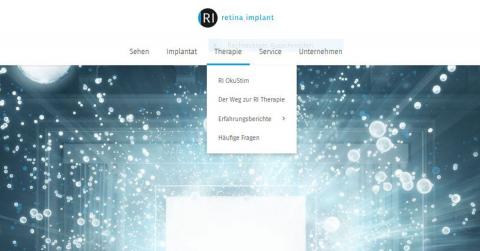 Website der Retina Implant AG.