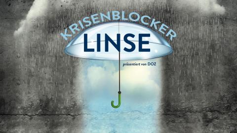 Kampagnenmotiv "Krisenblocker Linse"